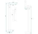 BATERIA WANNOWA PODŁOGOWA ST005 TERY CZARNA