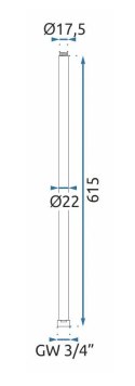 PRZEDŁUŻKA 60cm DO ZESTAWU MIEDŹ SZCZOTKOWANA