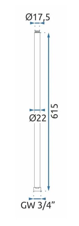 PRZEDŁUŻKA 60cm DO ZESTAWU MIEDŹ SZCZOTKOWANA