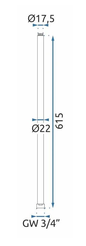 PRZEDŁUŻKA 60cm DO ZESTAWU MIEDŹ SZCZOTKOWANA