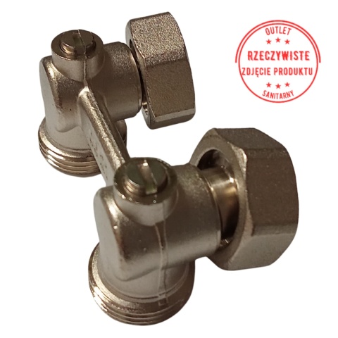 Zawór przyłączeniowy kątowy do instalacji dwururowych COMAP 1/2''x3/4''