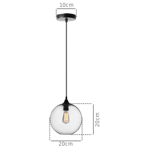 Lampa sufitowa, wisząca, szklana APP311-1CP LOFT