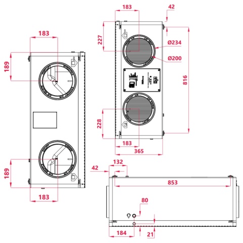 Rekuperator HEATPEX Aria Vitale Platinum Enthalpy CF300
