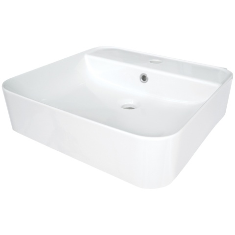 Umywalka ceramiczna nablatowa/ścienna z miejscem na baterię Deante HIACYNT