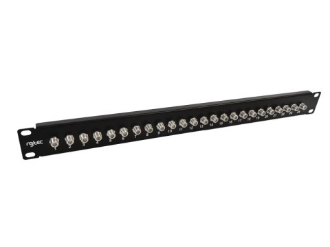Panel krosowy z gniazdami typu F, wyposażony, 1U, 24 porty, 19" ALANTEC