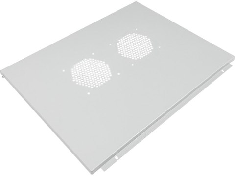 Szafa wisząca 19" 9U 600x500, niedzielona, drzwi szklane jednoskrzydłowe, tył osłona pełna, osłony boczne ruchome perforowane, k