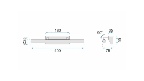 Kinkiet Led APP361-1W 40CM CHROME