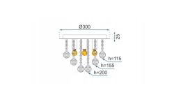 Lampa 392179 kryształowa 30CM