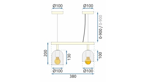 Lampa APP1033-2C Black