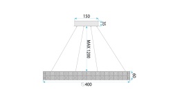 Lampa MS004-CP 40CM Chrome