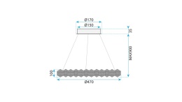 Lampa MS016-CP 47CM Chrome
