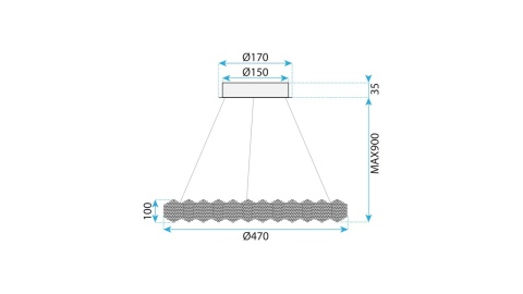 Lampa MS016-CP 47CM Chrome