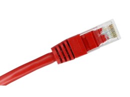 Patch-cord U/UTP kat.5e PVC 0.25m czerwony ALANTEC