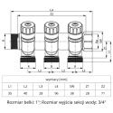 Uniwersalny rozdzielacz z zaworami odcinającymi TECE (2 sekcje)