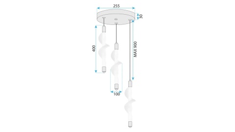 Lampa G009-3CPR White Gold