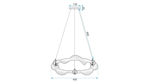 Lampa G010-CP Round White Gold