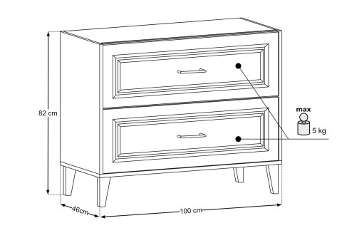 Szafka pod umywalkę 100cm 2 szuflady