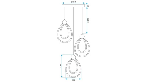Lampa G022-3CPR Black