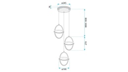 Lampa G064-3CP Gold