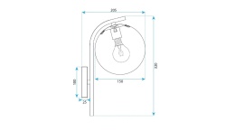 Lampa G103-1W Black White