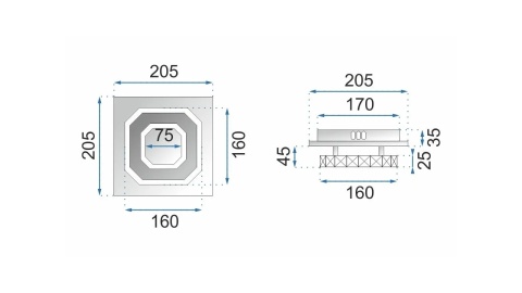Lampa Kryształowa Kwadr. Neutralna APP406-C