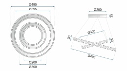 Lampa Kryształowe Ringi z Pilotem APP418-CP