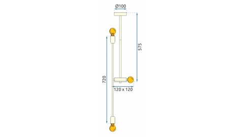 Lampa APP1116-6CP Black/Gold