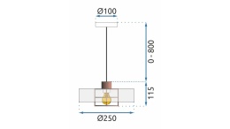Lampa APP1246-1CP Black/Rose Gold