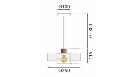 Lampa APP1246-1CP Black/Rose Gold