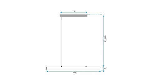 Lampa APP1447-CP Black 80 cm