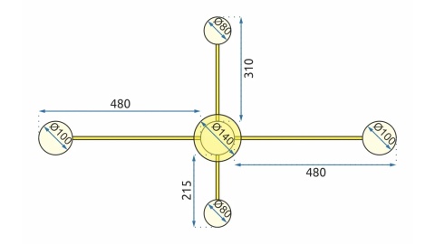 Lampa APP520-4C Gold