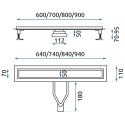 Odpływ liniowy REA NEOX SUPERFLOW czarny L800