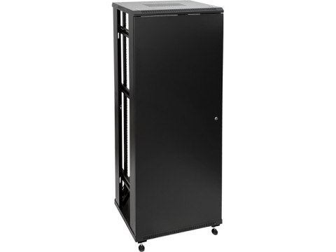 Szafa teleinformatyczna 19" 42U 600x800, drzwi przednie szklane, drzwi tylne stalowe pełne, zamek, 4 belki nośne, 4 regulowane s
