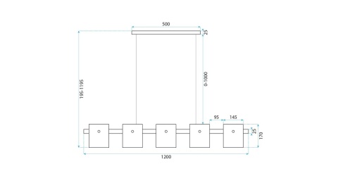 Lampa APP1706-5CP Grey