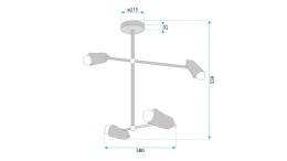Lampa wisząca 4-ramienna APP1708-4CP