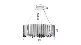 Lampa wisząca metalowa APP1764-8CP 50cm