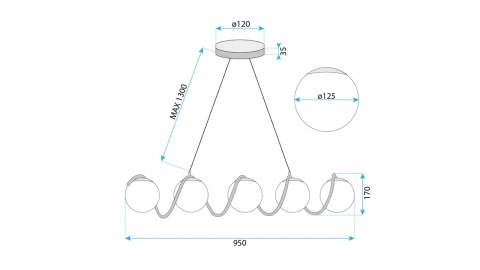 Lampa APP1780-5CP Gold