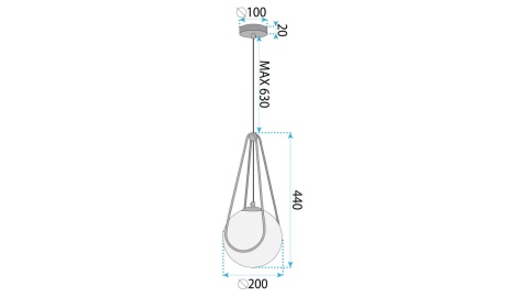 Lampa APP1792-1CP 20cm Black