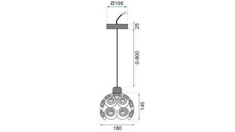 Lampa APP206-1CP Black