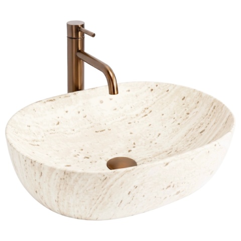 Umywalka nablatowa REA AMELIA 48 TRAVERTINE CLASSIC