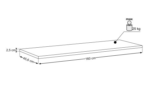 Blat o długości 160 cm SOMBRA GREEN