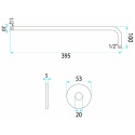 Okrągłe ramię do deszczownicy REA JS-9021BG złoto szczotkowane 40 cm