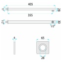 Kwadratowe ramię do deszczownicy REA JS-9022 chrom 40 cm