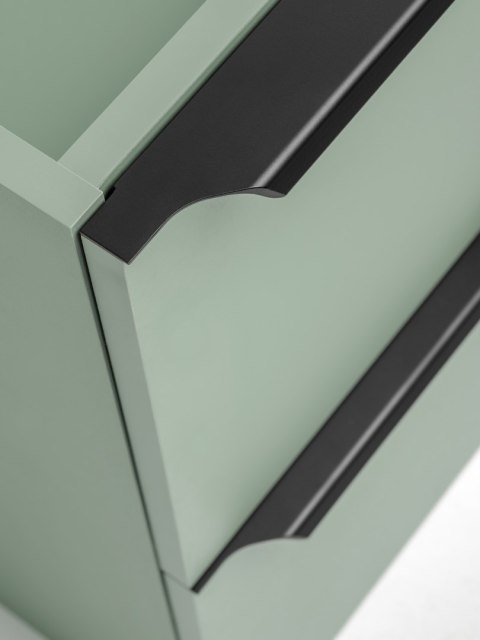 Zestaw szafki łazienkowej 80 cm, szafki z koszem na pranie 40 cm i blatu 120 cm SOMBRA GREEN